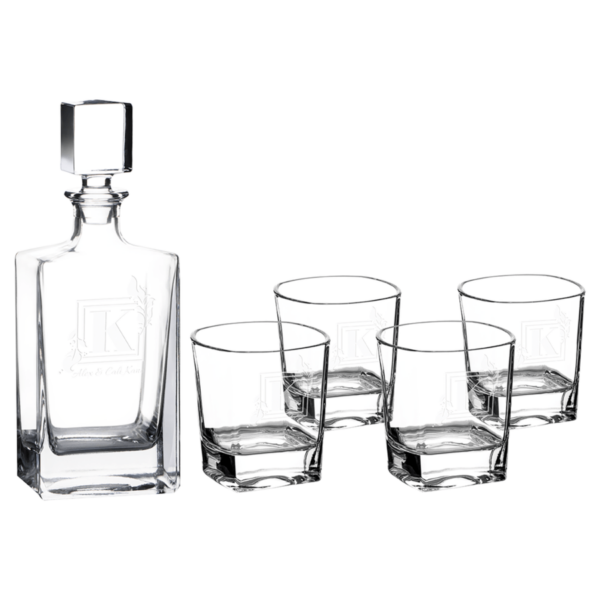 810ml Rectangle Glass Decanter Set