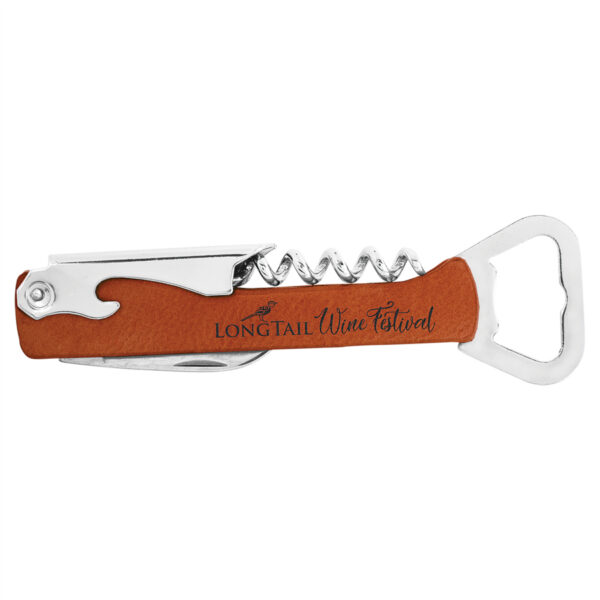 Rawhide Laserable Leatherette Wine Bottle Opener