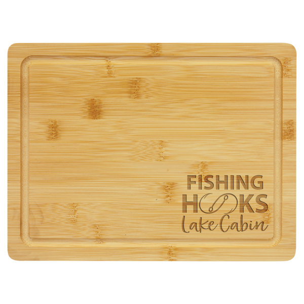 11 1/2" x 8 3/4" Bamboo Cutting Board with Drip Ring