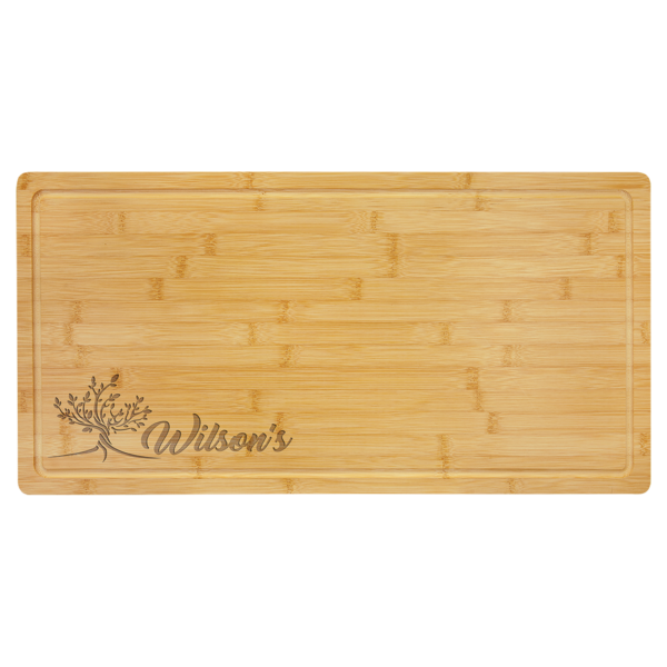 23 3/4" x 12" Bamboo Cutting Board with Drip Ring