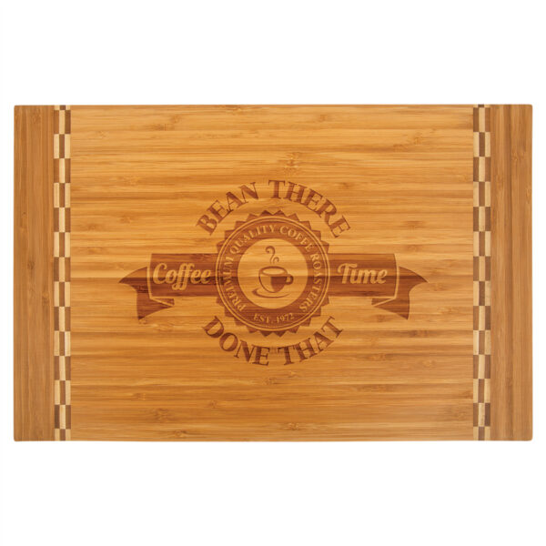 18 1/4" x 12" Bamboo Cutting Board with Butcher Block Inlay